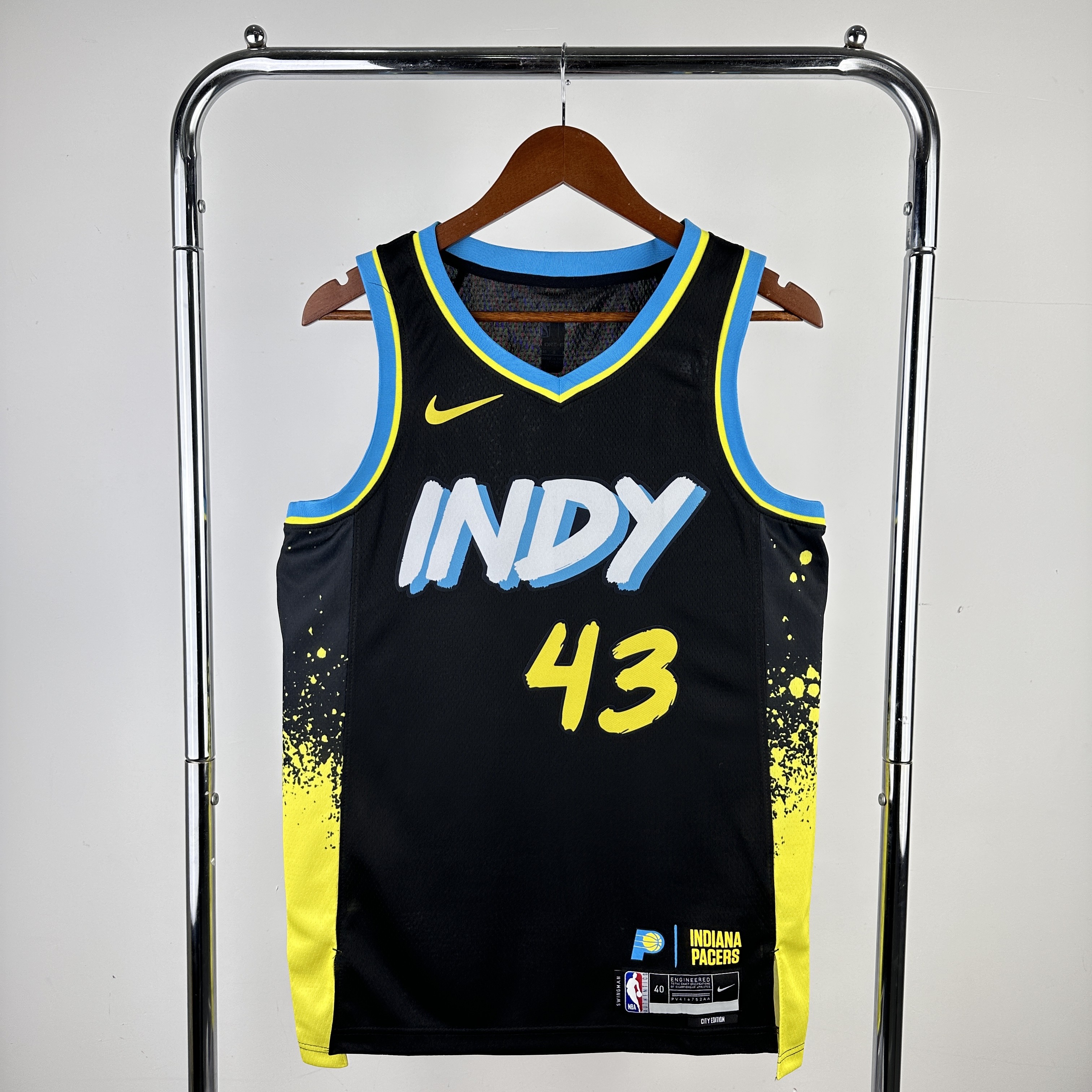 Men Indiana Pacers #43 Siakam Black City Edition Nike 2024 NBA Jersey